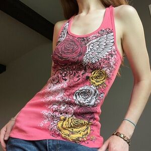 pink y2k bongo tank top